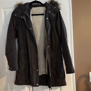 Women's GAP Gray Hooded Army/Navy Style Parka Coat